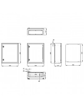 Schrack WST6050210 50x60x21 cm 1 ajtós fém fali szekrény