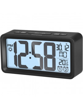 Sencor SDC 2800 B fekete digitális ébresztőóra hőmérővel