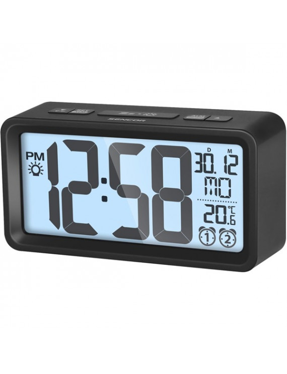 Sencor SDC 2800 B fekete digitális ébresztőóra hőmérővel