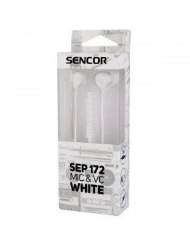 Sencor SEP 172 mikrofonos fehér fülhallgató