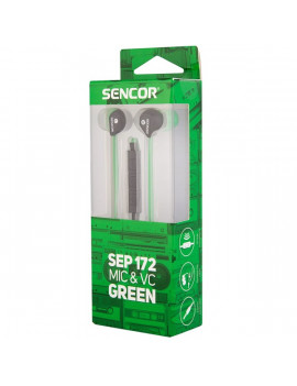 Sencor SEP 172 mikrofonos zöld fülhallgató