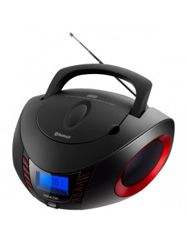 Sencor SPT 3600 BR Bluetooth hordozható fekete-piros CD-s rádió