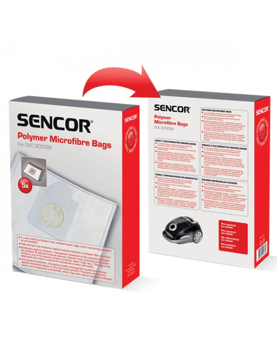 Sencor SVC 9000BK 5 db mikroszálas textil porzsák