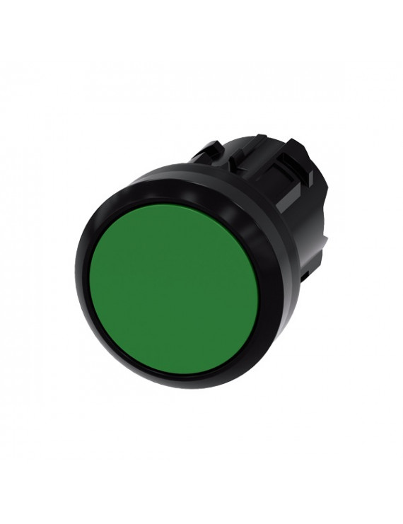 Siemens 3SU1000-0AB40-0AA0 22 mm körműanyag zöld lapos visszaugró IP69k nyomógomb