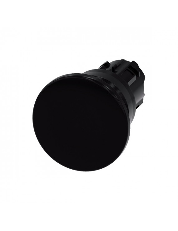 Siemens 3SU1000-1BD10-0AA0 40mm/ fekete/ műanyag IP69k gombafejű nyomógomb