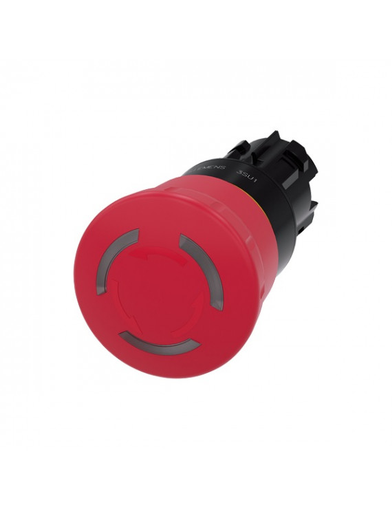 Siemens 3SU1001-1HB20-0AA0 40 mm piros IP69k világítós vészleállító gombafejű nyomógomb