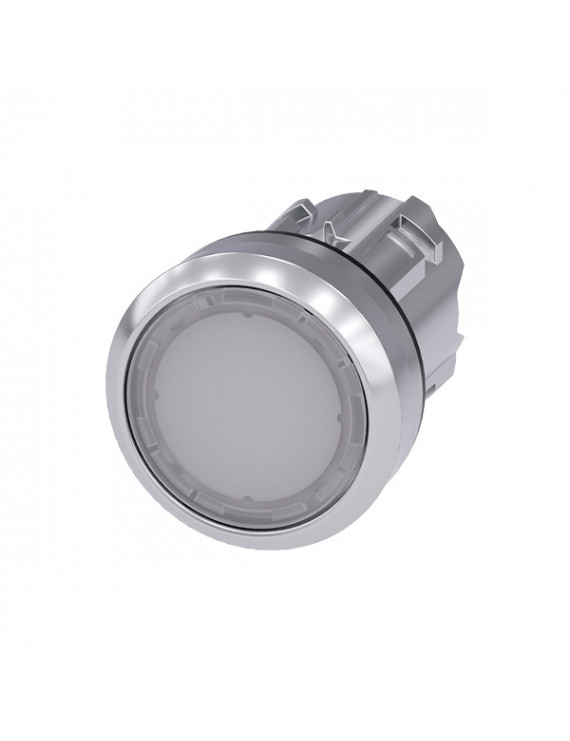 Siemens 3SU1051-0AB60-0AA0 fém fehér visszaugró IP69k világítós nyomógomb