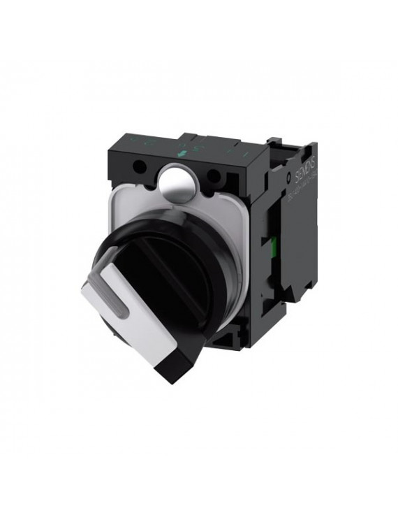 Siemens 3SU1100-2BF60-1BA0 O-I reteszelő fekete fehér 1NO IP69k komplett választó kapcsoló