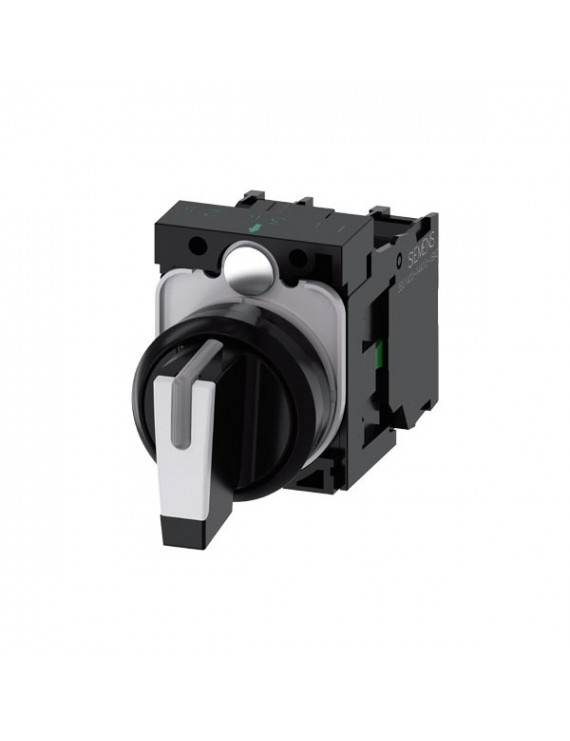 Siemens 3SU1100-2BL60-1NA0 I-O-II reteszelő fekete fehér 2NO IP69k komplett választó kapcsoló