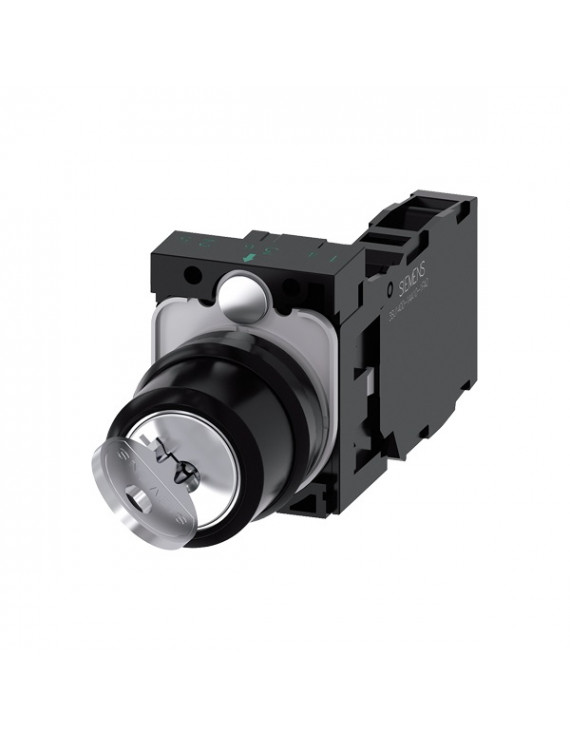 Siemens 3SU1100-4BF11-1FA0 RONIS SB30 reteszelő O-I 1NO+1NC IP69k komplett kulccsal működtethető kapcsoló