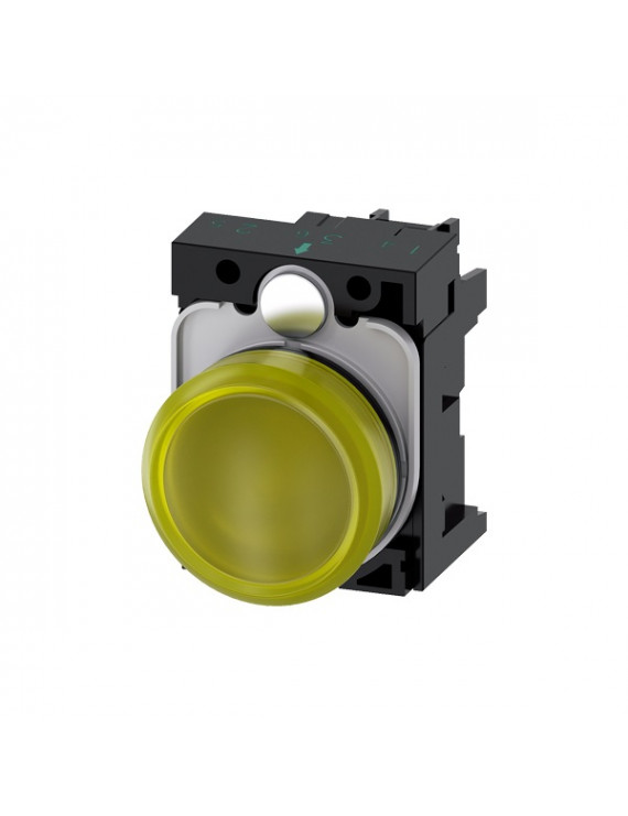 Siemens 3SU1102-6AA30-1AA0 sárga 24V AC/DC csavaros bekötés IP69k komplett IP69k jelzőfény
