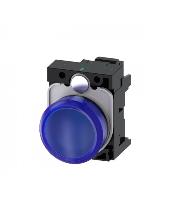 Siemens 3SU1102-6AA50-3AA0 kék 24V AC/DC húzórugós bekötés IP69k komplett IP69k jelzőfény