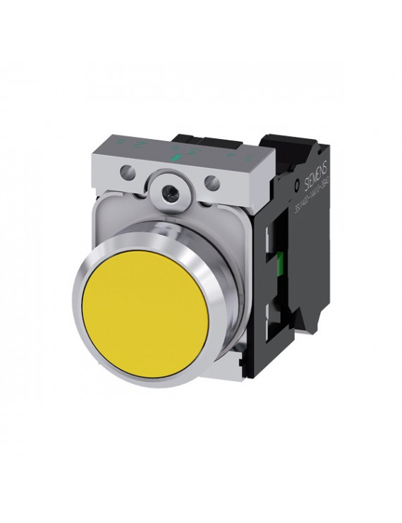Siemens 3SU1150-0AB30-1BA0 fém Sárga 1NO visszaugró IP69k komplett nyomógomb