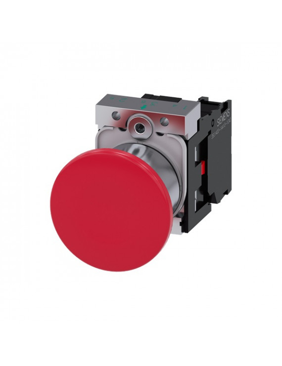 Siemens 3SU1150-1BA20-1CA0 reteszelő 40mm piros húzással kioldható 1NC IP69k komplett gombafejű nyomógomb