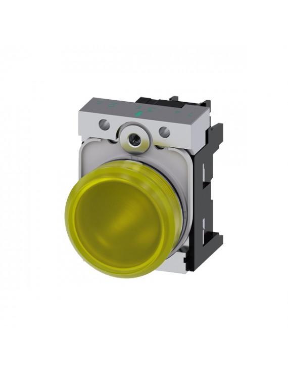 Siemens 3SU1152-6AA30-1AA0 fém sárga 24V AC/DC IP69k komplett IP69k jelzőfény