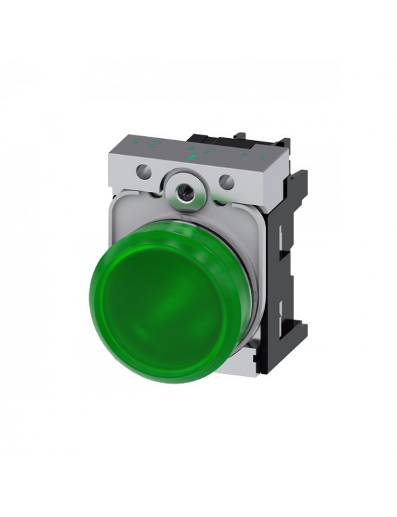 Siemens 3SU1156-6AA40-1AA0 fém zöld 24V AC/DC IP69k komplett IP69k jelzőfény