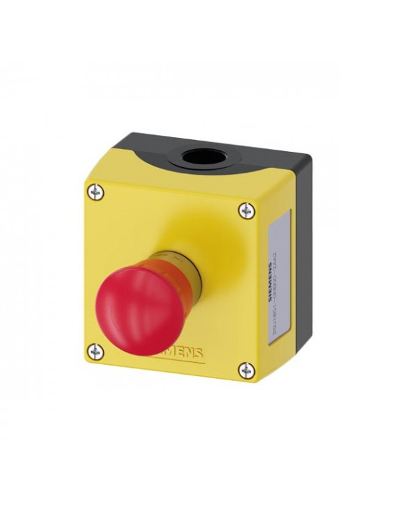 Siemens 3SU1851-0NB00-2AA2 fém sárga 1 vezérlő pont IP69k Komplett vészstop 2NC IP69k tokozat