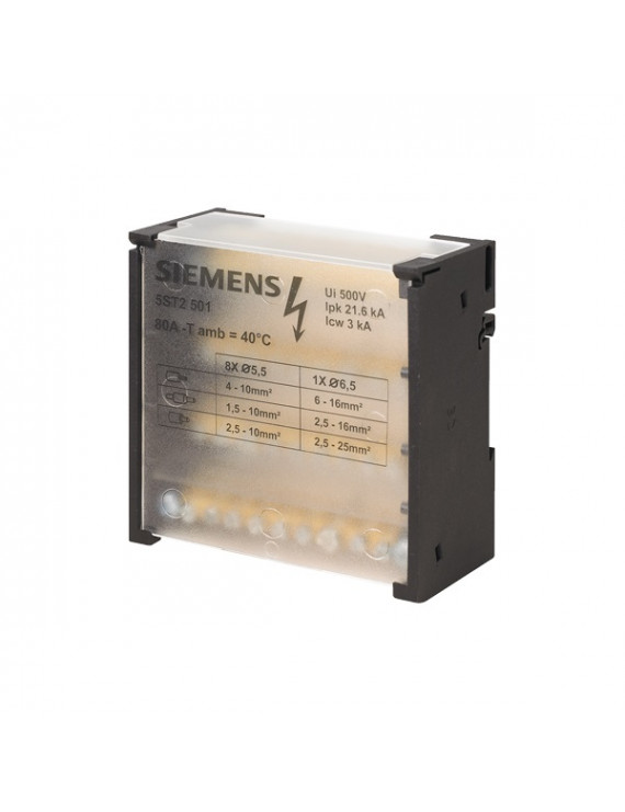 Siemens 5ST2501 4-pólusú 80A 500V elosztó blokk