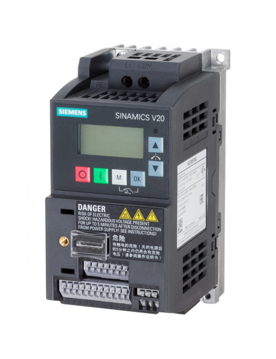 Siemens 6SL3210-5BB12-5BV1 SINAMICS V20, 1AC230V 0,25KW Filter B frekvenciaváltó