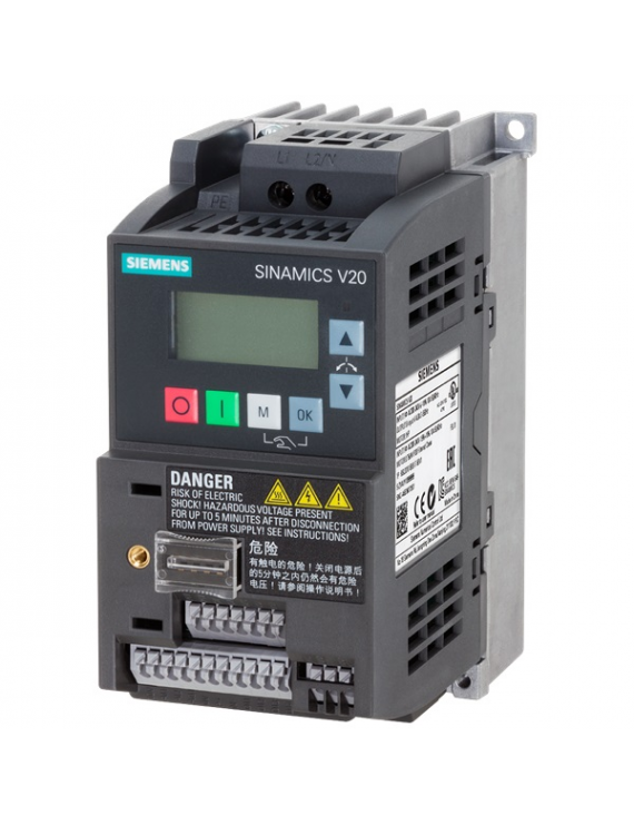 Siemens 6SL3210-5BB15-5BV1 SINAMICS V20, 1AC230V 0,55KW Filter B frekvenciaváltó