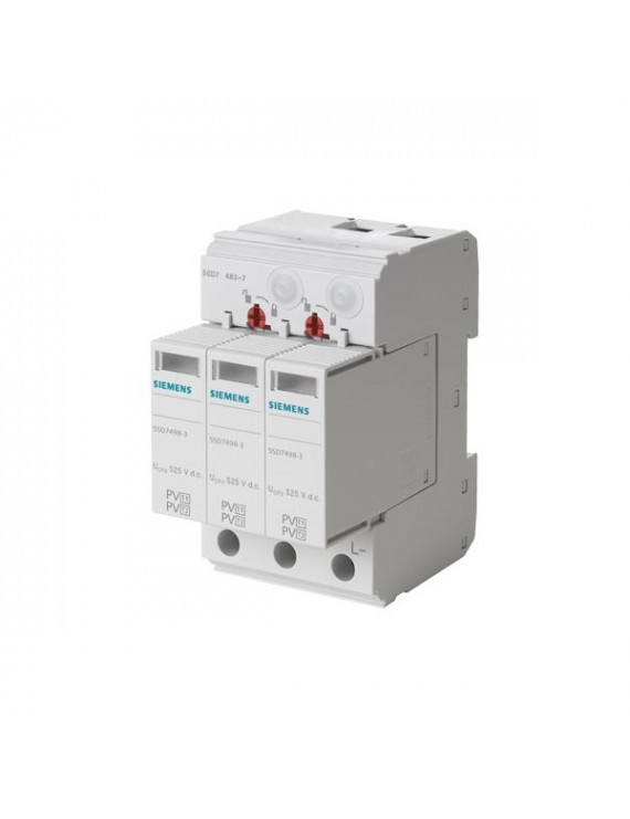 Siemes 5SD7483-6 T1/T2, UC 1050V DC szigetelt és földelt PV rendszerekhez túlfeszültség levezető