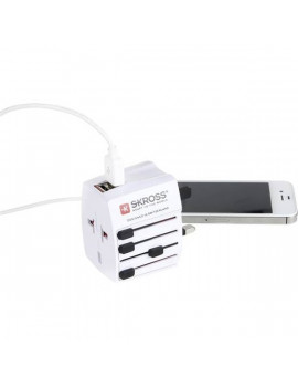 SKROSS MUV USB 2400mA, hálózati csatlakozó átalakító, beépített USB töltővel