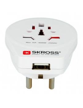 SKROSS 1.500266 World to Europe USB - csatlakozó átalakító európába utazóknak + USB