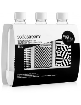 SodaStream Bottle Jet 3x1l fekete-fehér szénsavasító flakon