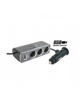 Somogyi SA 023 3-as + USB autós szivargyujtó elosztó