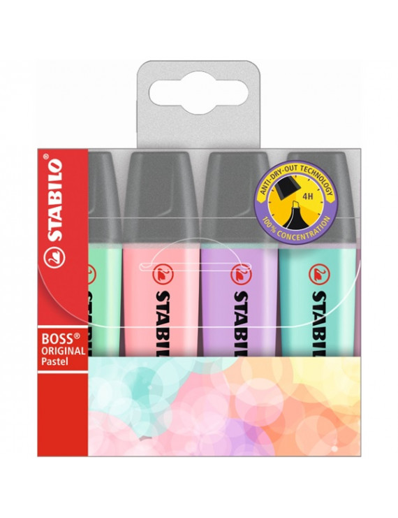 Stabilo BOSS ORIGINAL Pastel 4db-os vegyes színű szövegkiemelő