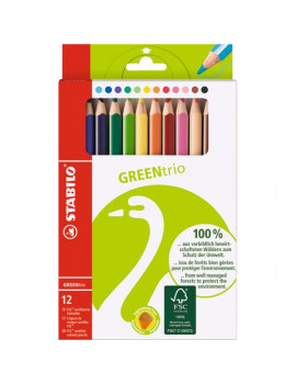 Stabilo GreenTrio vastag 12db-os vegyes színű színes ceruza