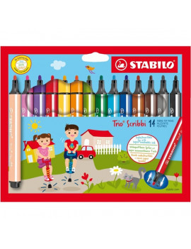 Stabilo Trio Scribbi 14db-os vegyes színű filctoll készlet