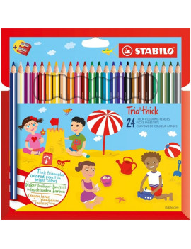 Stabilo Trio 24db-os vegyes színű színes ceruza + hegyező