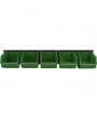 Stalflex BAR+5L-G falra szerelhető tárolósor 5 darab zöld színű nagy méretű tárolódobozzal
