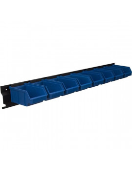 Stalflex BAR+8S-B falra szerelhető tárolósor 8 darab kék színű kis méretű tárolódobozzal