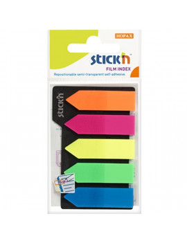 Stick`N 21143 42x12mm 5x25lapos nyíl formájú neon oldaljelölő címke