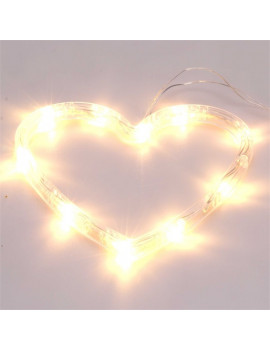 Szív alakú 16x17cm/meleg fehér LED-es tapadókorongos fénydekoráció
