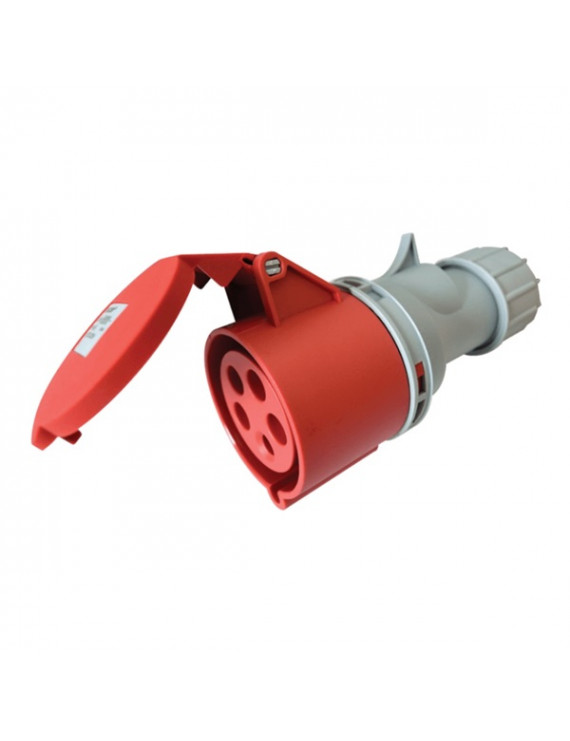 Tracon TICS-215H 16A/ 400V/ 3P+N+E/ 6h/ IP44 külső tömítőszelencével ipari csatlakozóaljzat