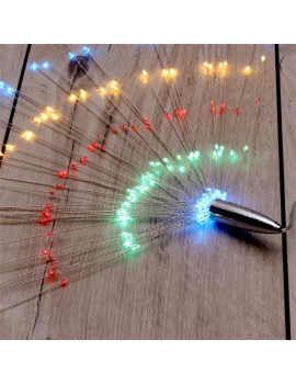 Tűzijáték stílusú fix fényű IPX3 szabványos/több színű/200db LED-es/napelemes fénydekoráció