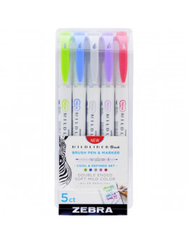 Zebra Mildliner Brush Cool&Refined  5db-os kettős végű ecset marker