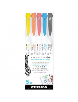 Zebra Mildliner Brush Friendly 5db-os kettős végű ecset marker
