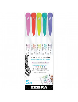 Zebra Mildliner Brush Refresh 5db-os kettős végű ecset marker