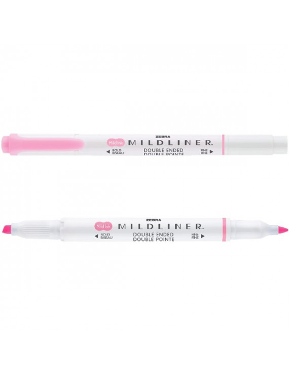 Zebra Mildliner Fluorescent rózsaszín kettős végű szövegkiemelő