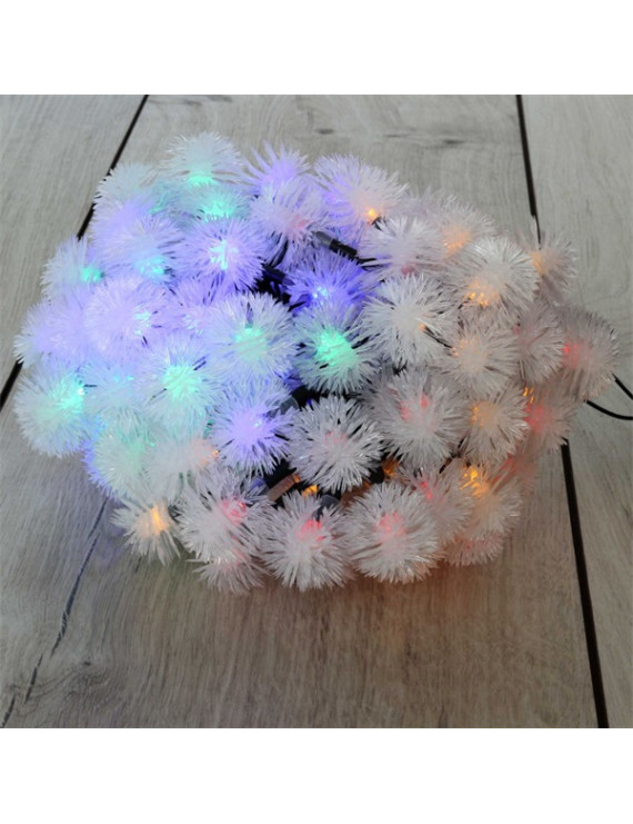 Zúzmara alakú 3cm/12m/IPX3 szabványos/több színű/100db LED-es/napelemes fénydekoráció