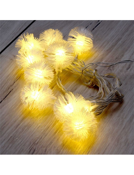 Zúzmara alakú 3cm/1,5m/meleg fehér/10db LED-es/2xAA elemes fénydekoráció