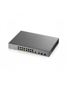 ZyXEL GS1350-18HP 16x GbE LAN PoE (250W) 2x GbE RJ45/SFP Combo port smart menedzselhető CCTV PoE switch