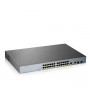 ZyXEL GS1350-26HP 24x GbE LAN PoE (375W) 2x GbE RJ45/SFP Combo port smart menedzselhető CCTV PoE switch