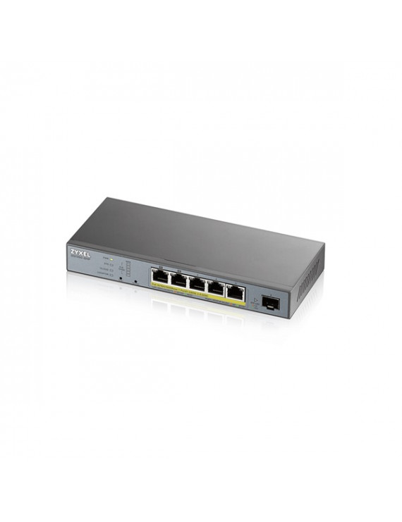 ZyXEL GS1350-6HP 5x GbE LAN PoE (60W) 1x GbE SFP smart menedzselhető CCTV PoE switch