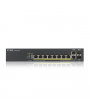 ZyXEL GS1920-8HPv2 8port GbE LAN PoE (130W) 2port Gbe combo RJ45/SFP L2 menedzselhető switch