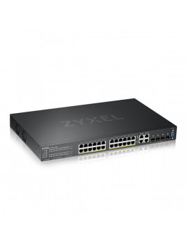 ZyXEL GS2220-28HP 24port GbE LAN 4xGbE RJ45/SFP Combo port (375W) PoE L2 menedzselhető switch